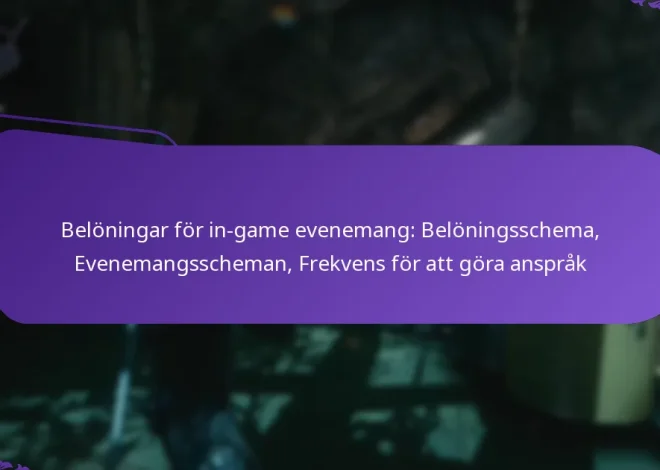 Belöningar för in-game evenemang: Belöningsschema, Evenemangsscheman, Frekvens för att göra anspråk