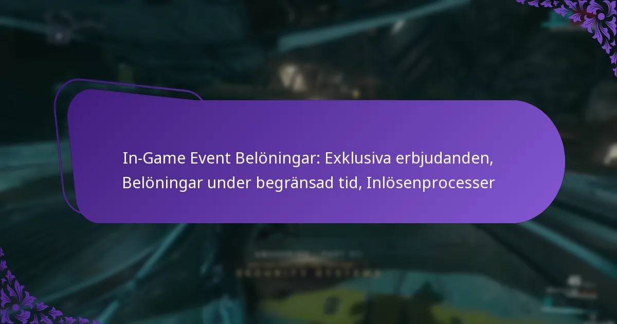 In-Game Event Belöningar: Exklusiva erbjudanden, Belöningar under begränsad tid, Inlösenprocesser