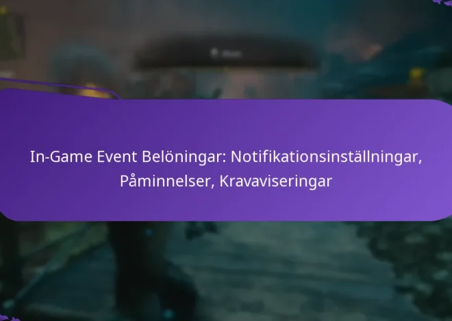 In-Game Event Belöningar: Notifikationsinställningar, Påminnelser, Kravaviseringar