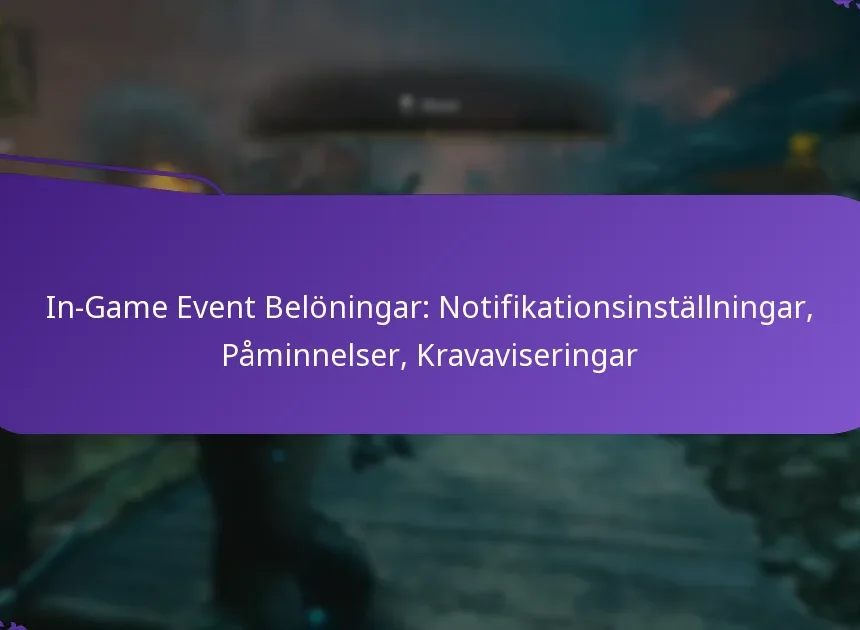 In-Game Event Belöningar: Notifikationsinställningar, Påminnelser, Kravaviseringar