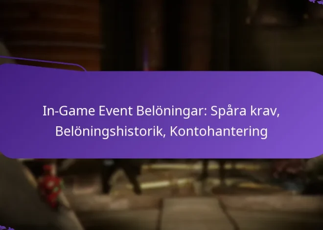 In-Game Event Belöningar: Spåra krav, Belöningshistorik, Kontohantering