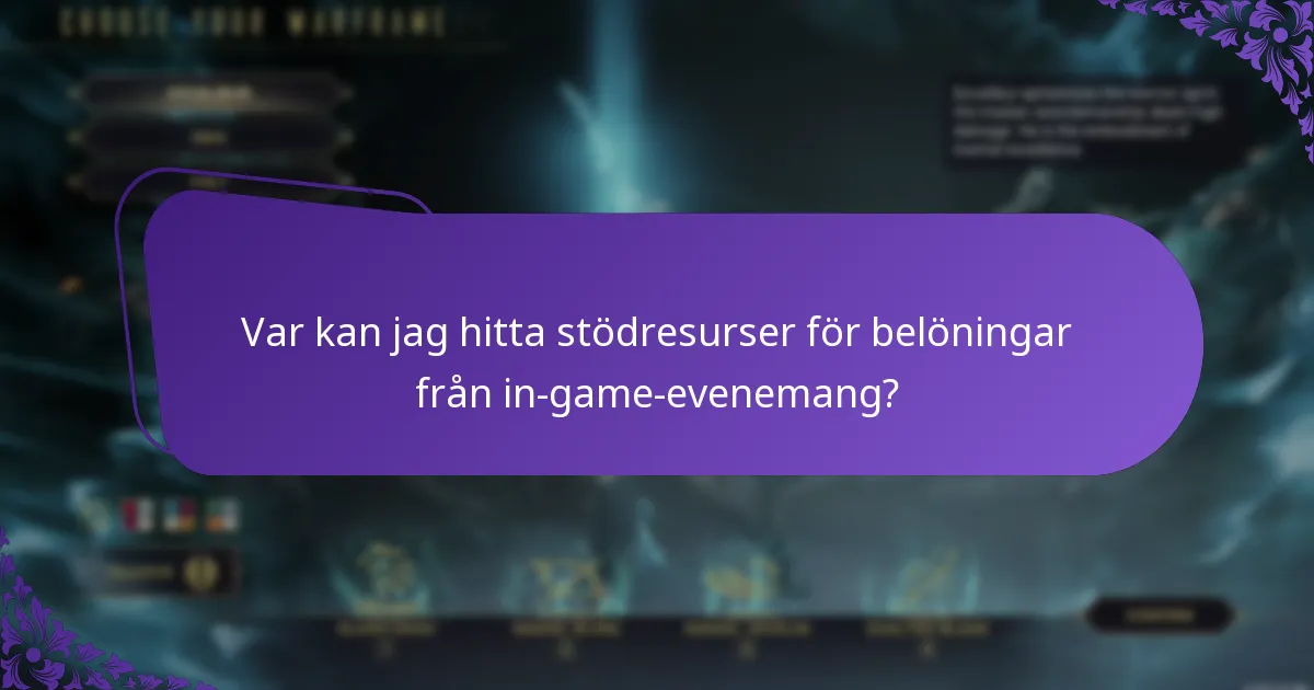 Var kan jag hitta stödresurser för belöningar från in-game-evenemang?